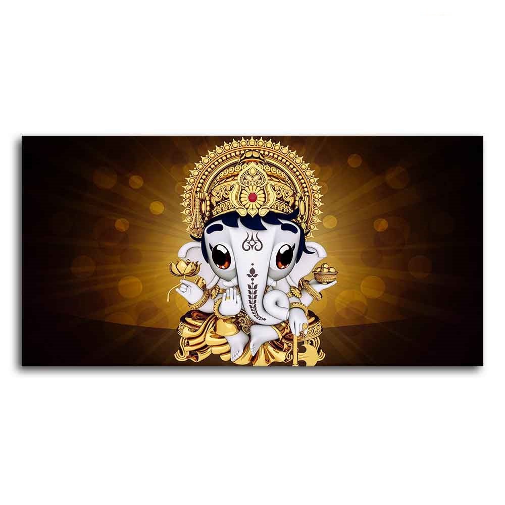Little Lord Ganesha Premium Wall Painting - Decor Smart