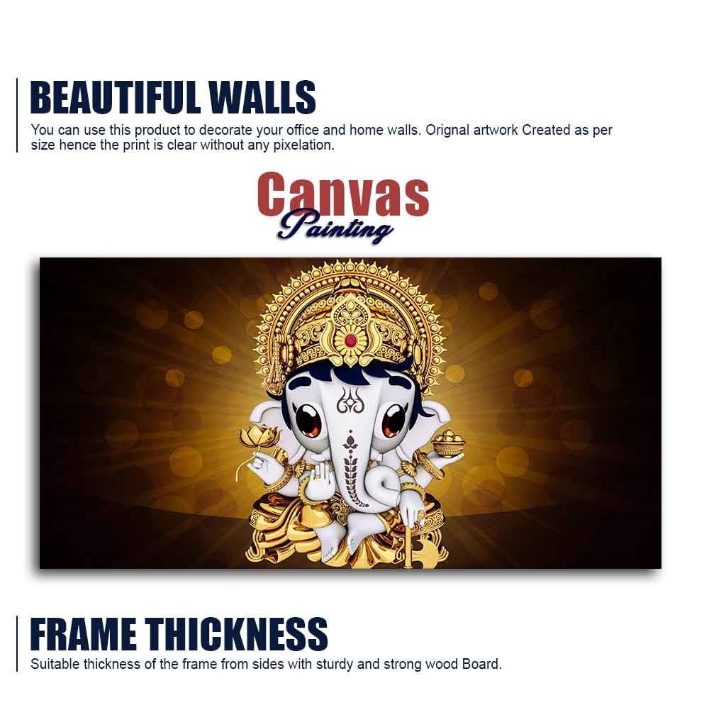 Little Lord Ganesha Premium Wall Painting - Decor Smart