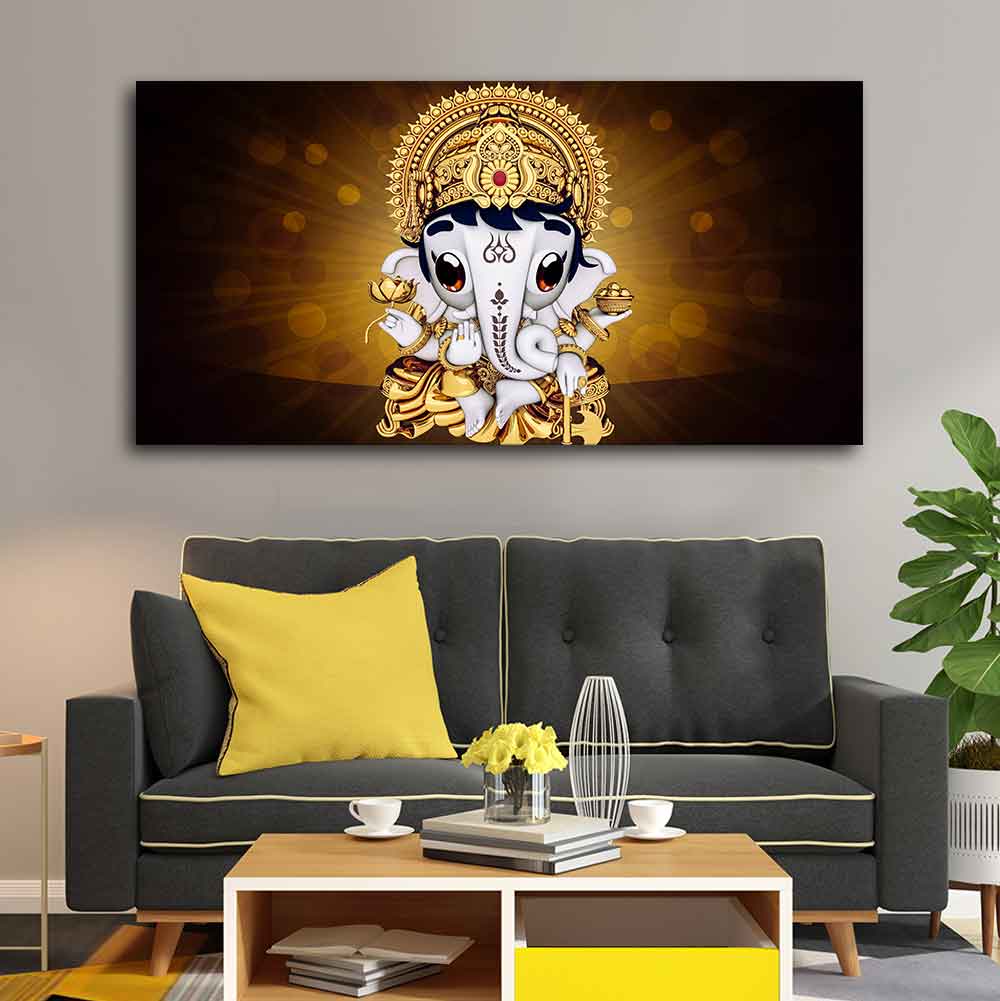 Little Lord Ganesha Premium Wall Painting - Decor Smart