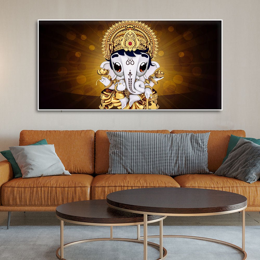 Little Lord Ganesha Premium Wall Painting - Decor Smart