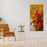Lord Buddha with Leaves Canvas Wall Painting - Decor Smart