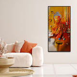 Lord Buddha with Leaves Canvas Wall Painting - Decor Smart