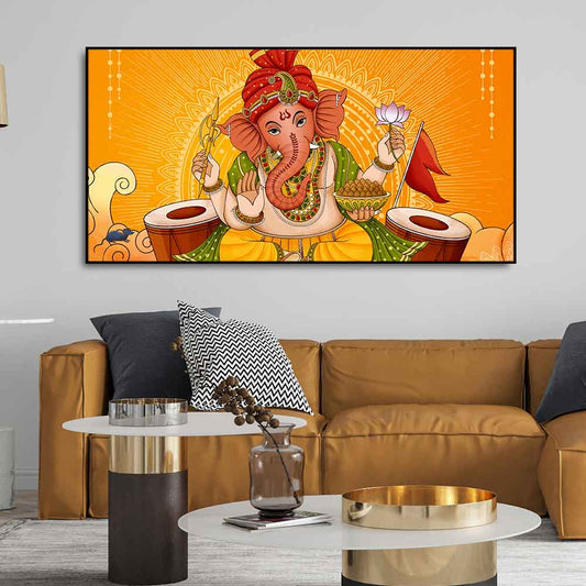 Lord Ganesh Canvas Wall Painting - Decor Smart
