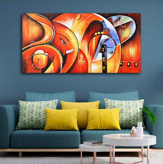Lord Ganesha Modern Art Premium Wall Painting - Decor Smart