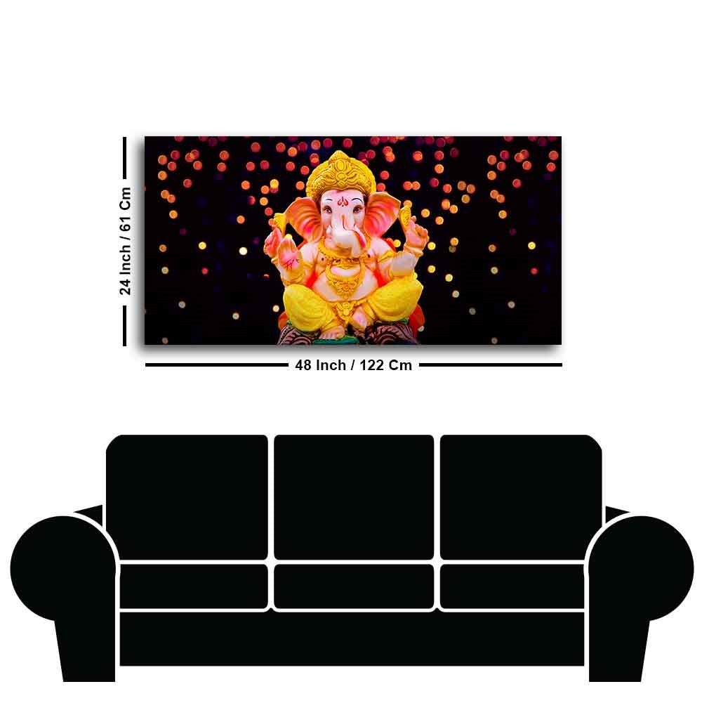 Lord Ganesha Sculpture Canvas Wall Painting - Decor Smart