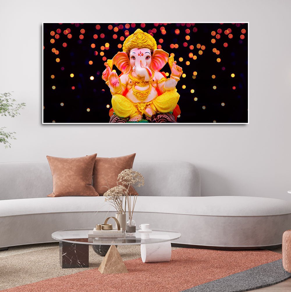 Lord Ganesha Sculpture Canvas Wall Painting - Decor Smart