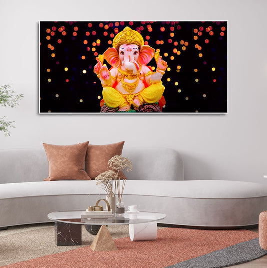 Lord Ganesha Sculpture Canvas Wall Painting - Decor Smart
