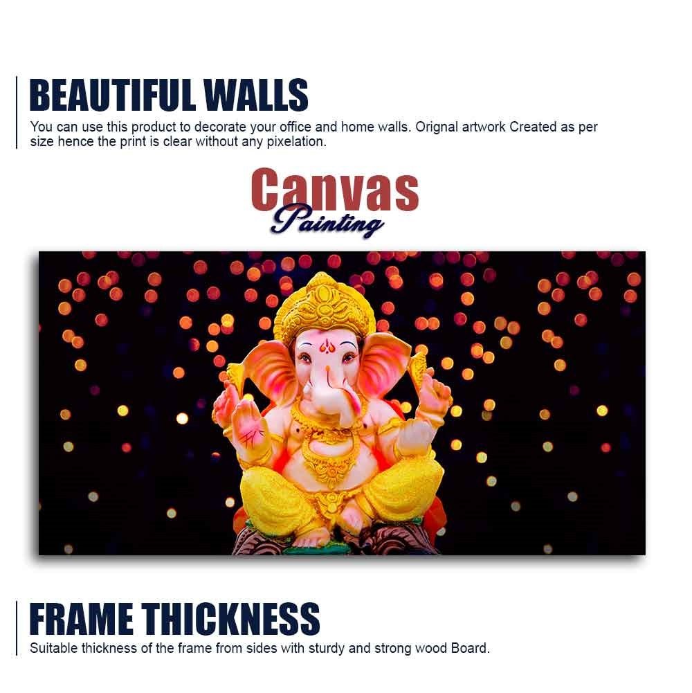 Lord Ganesha Sculpture Canvas Wall Painting - Decor Smart