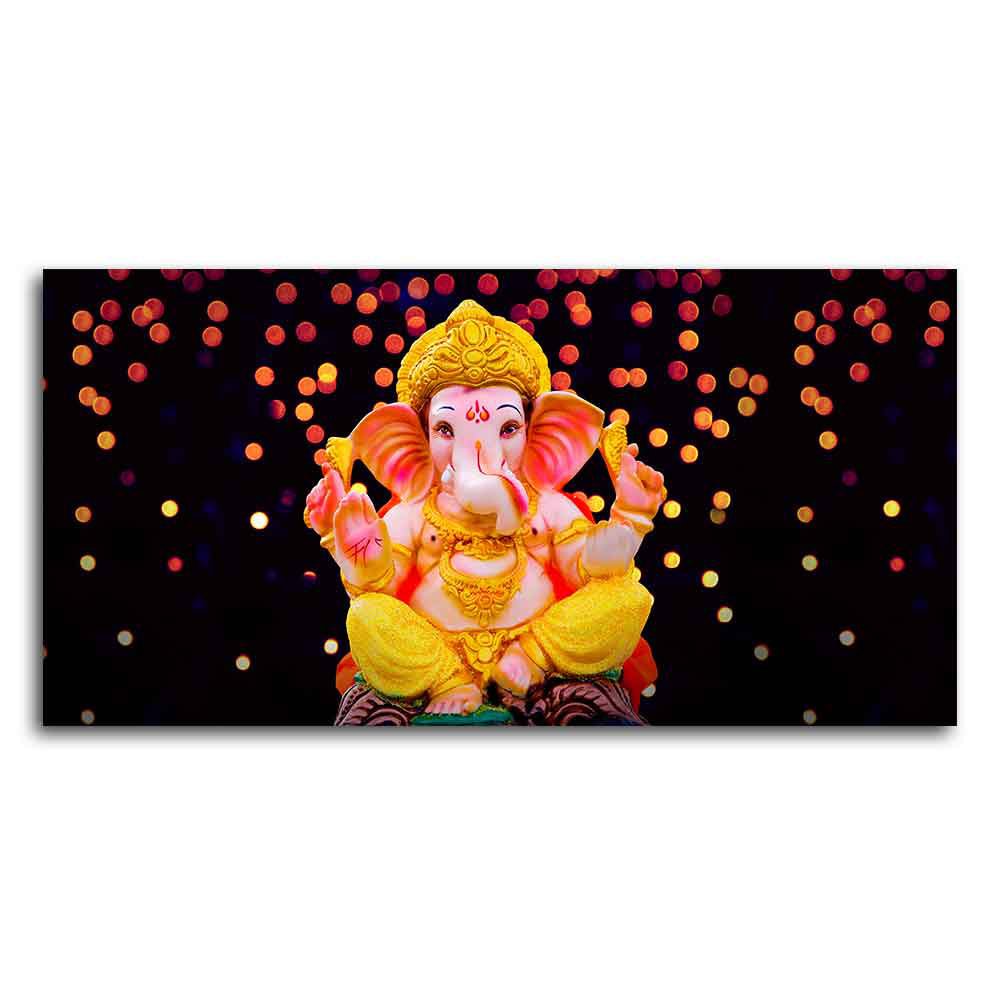 Lord Ganesha Sculpture Canvas Wall Painting - Decor Smart
