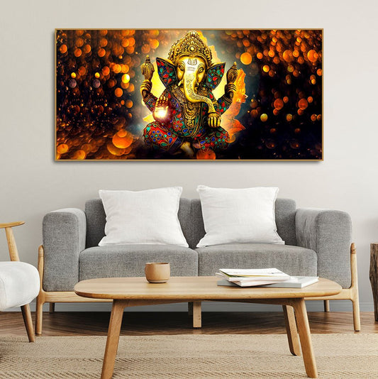 Lord Ganpati Ganesha Premium Canvas Wall Painting - Decor Smart