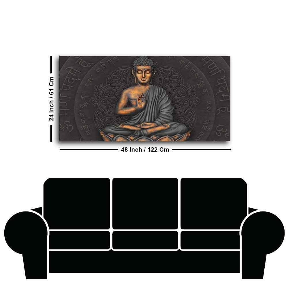 Lord Gautam Buddha Meditating Wall Painting - Decor Smart