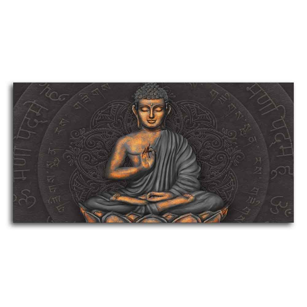 Lord Gautam Buddha Meditating Wall Painting - Decor Smart