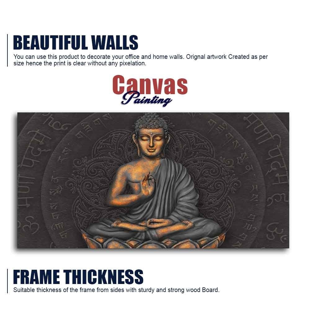 Lord Gautam Buddha Meditating Wall Painting - Decor Smart