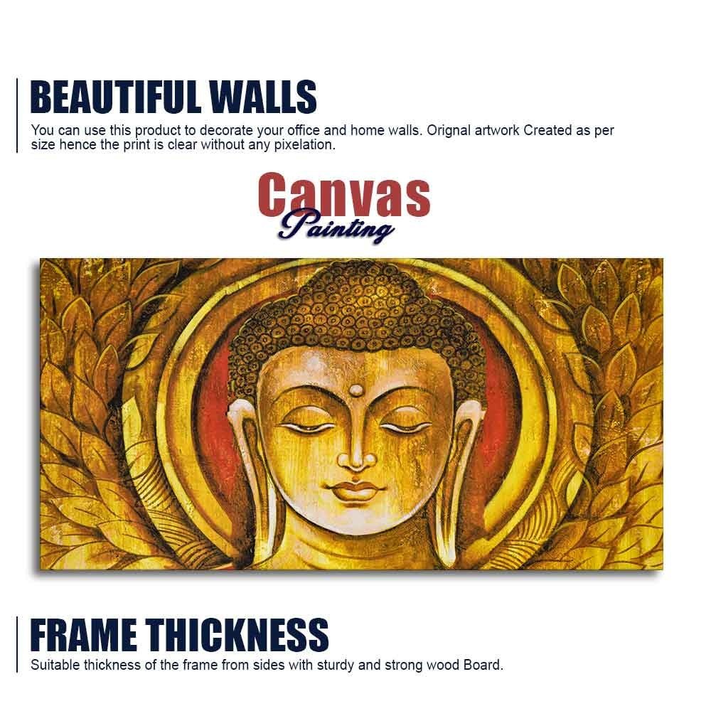 Lord Gautam Buddha Meditation Wall Painting - Decor Smart