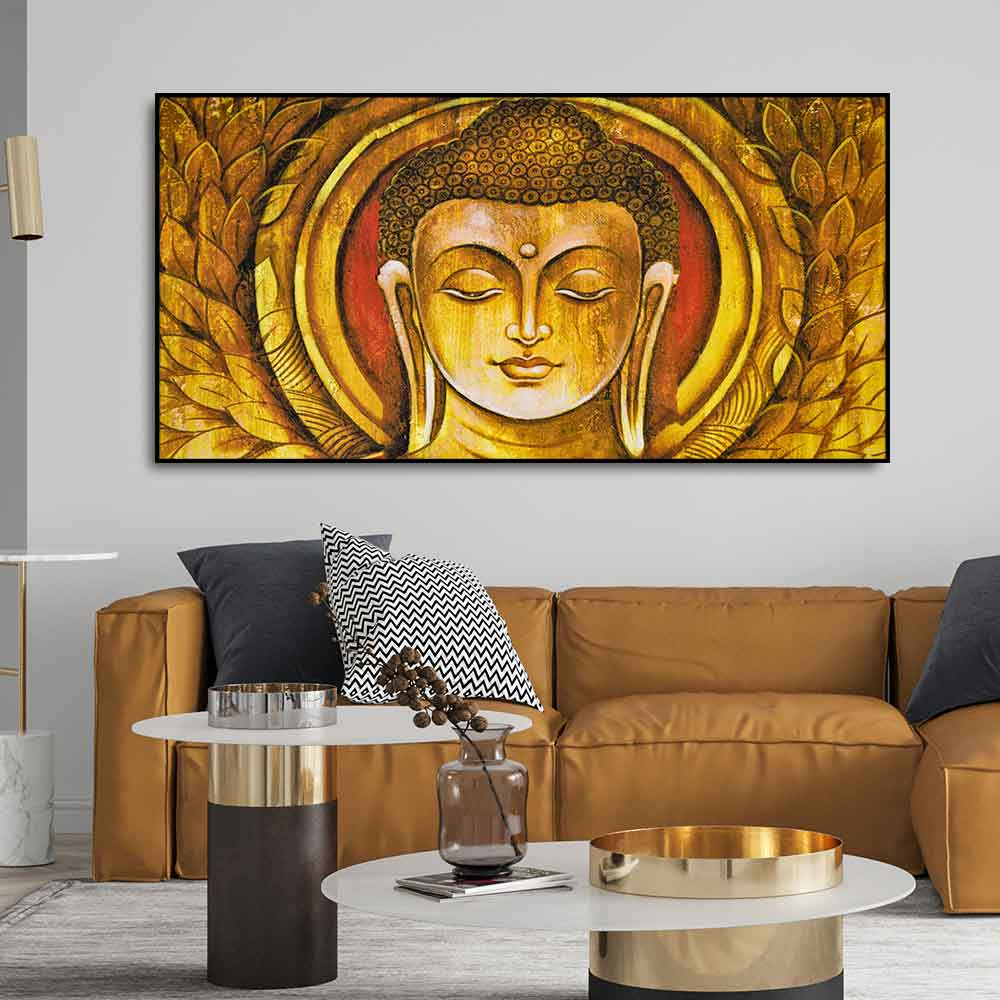 Lord Gautam Buddha Meditation Wall Painting - Decor Smart