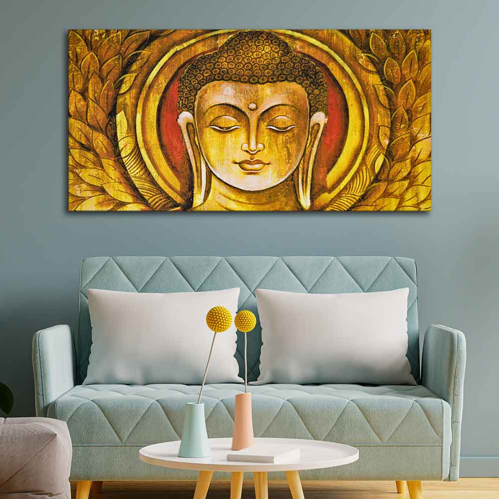 Lord Gautam Buddha Meditation Wall Painting - Decor Smart