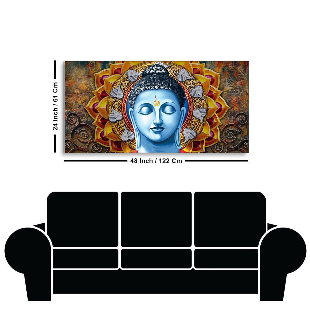Serene Glow – Lord Gautam Buddha Canvas Wall Painting | Decor Smart