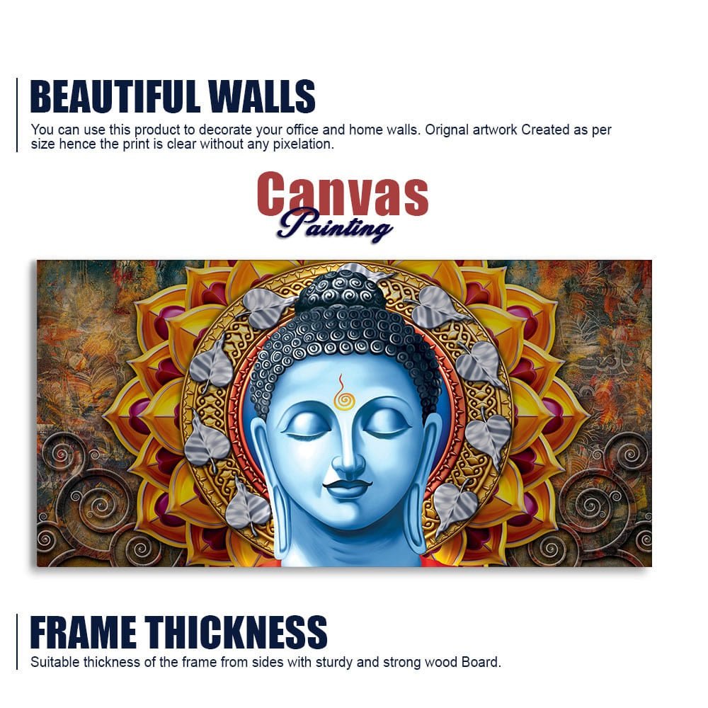 Serene Glow – Lord Gautam Buddha Canvas Wall Painting | Decor Smart