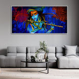 Lord Krishna Playing Flute Wall Painting - Decor Smart
