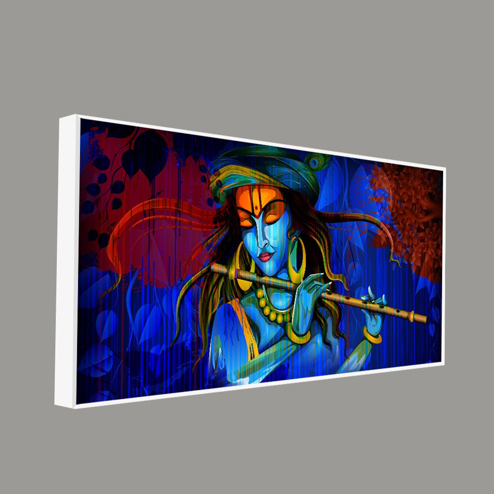 Lord Krishna Playing Flute Wall Painting - Decor Smart