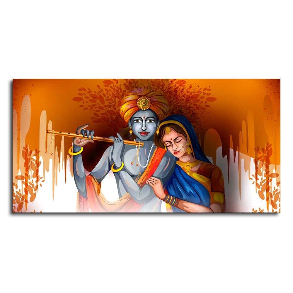 Lord Radha Krishna Beautiful Canvas Wall Painting - Decor Smart