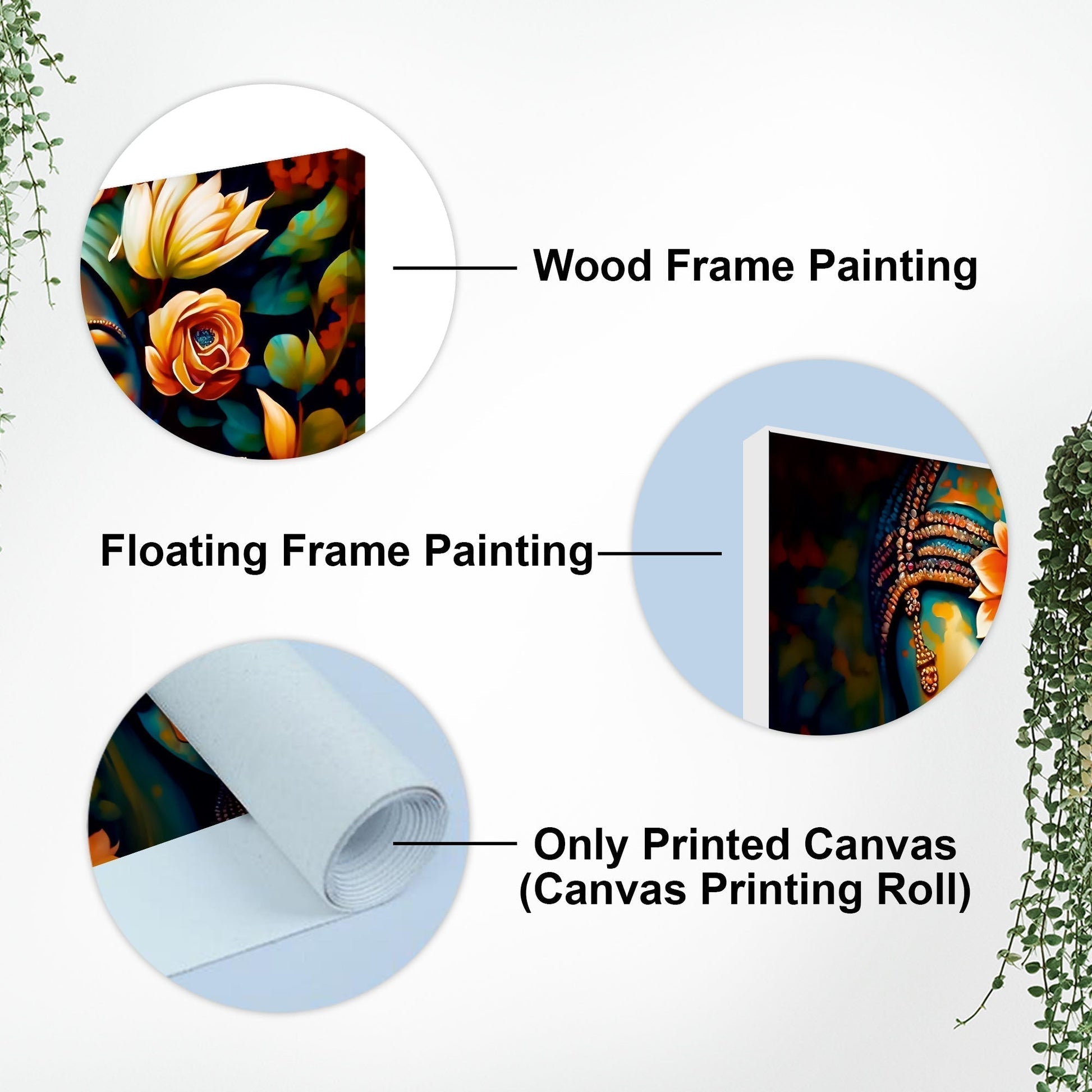 Lord Radha Krishna Face Artistic Art Canvas Wall Painting - Decor Smart