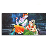 Lord Radha Krishna in Dark Forest Canvas Big Wall Painting Wall Art - Decor Smart