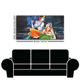 Lord Radha Krishna in Dark Forest Canvas Big Wall Painting Wall Art - Decor Smart