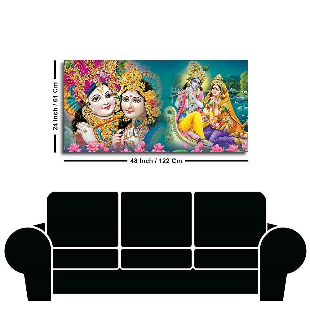 Lord Radha Krishna Religious Wall Painting - Decor Smart