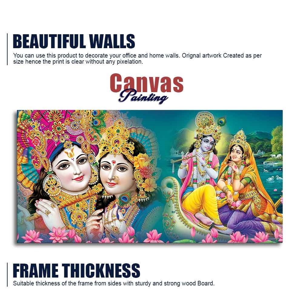 Lord Radha Krishna Religious Wall Painting - Decor Smart