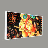 Lord Radha Krishna with Flute Canvas Big Wall Painting Wall Art - Decor Smart