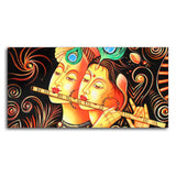 Lord Radha Krishna with Flute Canvas Big Wall Painting Wall Art - Decor Smart