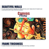 Lord Radha Krishna with Flute Canvas Big Wall Painting Wall Art - Decor Smart
