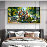Lord Shiva and Shakti Premium Acrylic Floating Wall Painting - Decor Smart