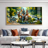 Lord Shiva and Shakti Premium Acrylic Floating Wall Painting - Decor Smart