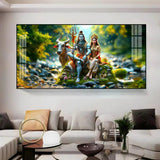 Lord Shiva and Shakti Premium Acrylic Floating Wall Painting - Decor Smart