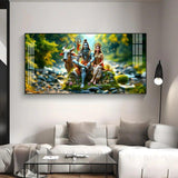 Lord Shiva and Shakti Premium Acrylic Floating Wall Painting - Decor Smart