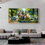 Lord Shiva and Shakti Premium Acrylic Floating Wall Painting - Decor Smart