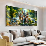 Lord Shiva and Shakti Premium Acrylic Floating Wall Painting - Decor Smart