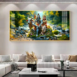 Lord Shiva and Shakti Premium Acrylic Floating Wall Painting - Decor Smart