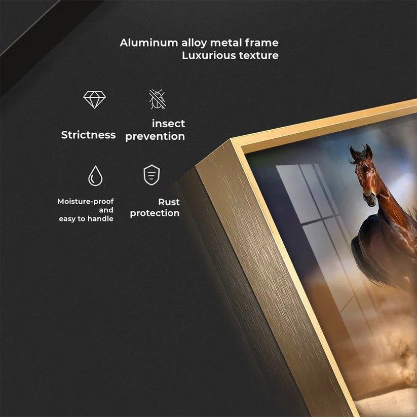 Lucky Running Vastu Horses Premium Acrylic Floating Wall Painting - Decor Smart