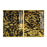 Luxurious Abstract Golden Textural Art Acrylic Floating Wall Painting Set Of 2 - Decor Smart