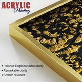 Luxurious Abstract Golden Textural Art Acrylic Floating Wall Painting Set Of 2 - Decor Smart