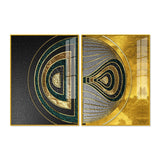Luxurious Circular Pattern Acrylic Floating Wall Painting Set of 2 - Decor Smart