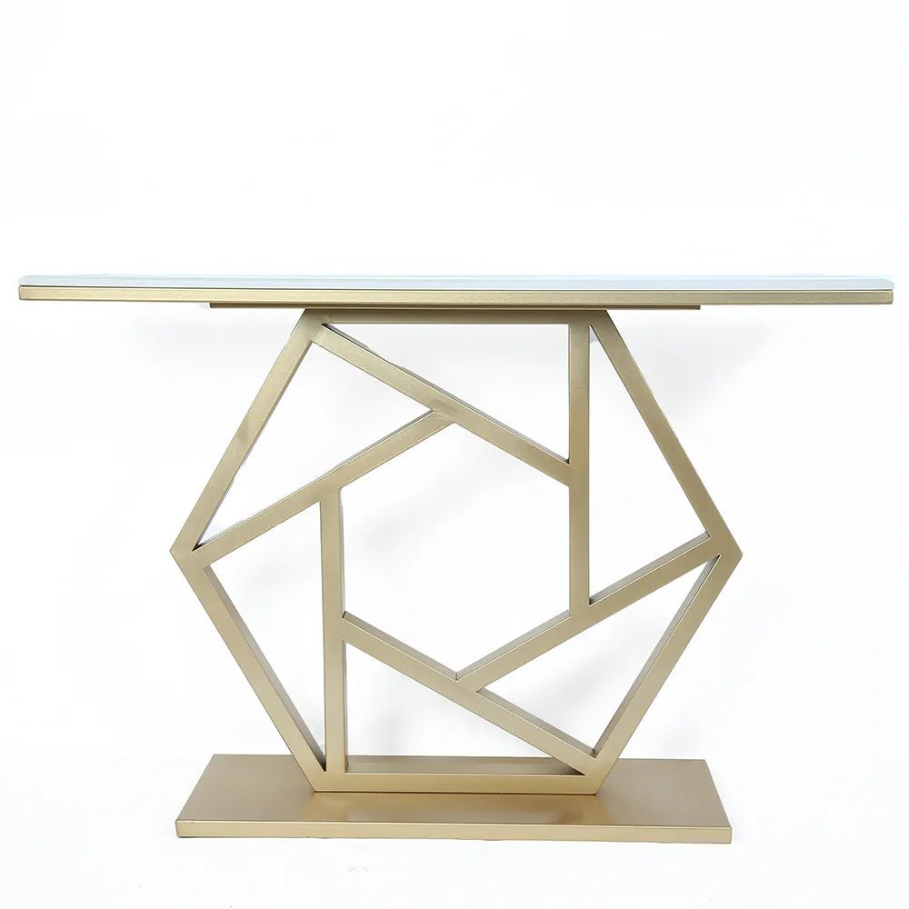 Luxurious Contemporary Console Table In Hexagonal Design - Decor Smart