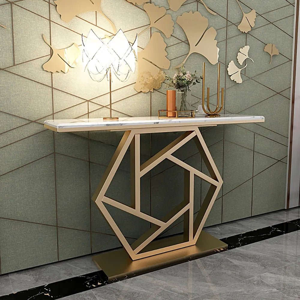 Luxurious Contemporary Console Table In Hexagonal Design - Decor Smart