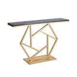 Luxurious Contemporary Console Table In Hexagonal Design with Black Marble - Decor Smart