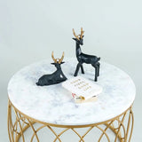 luxurious Designer in Golden & White Marble Round Shape Center Table - Decor Smart