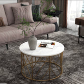Luxury Metal Designer Center Table with White Marble - Decor Smart
