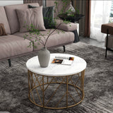 Luxury Metal Designer Center Table with White Marble - Decor Smart